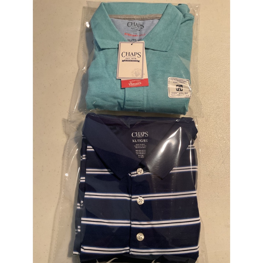2 Chaps Sirts 1 Everyday Polo XL Light Blue Temperature Control New With Tags